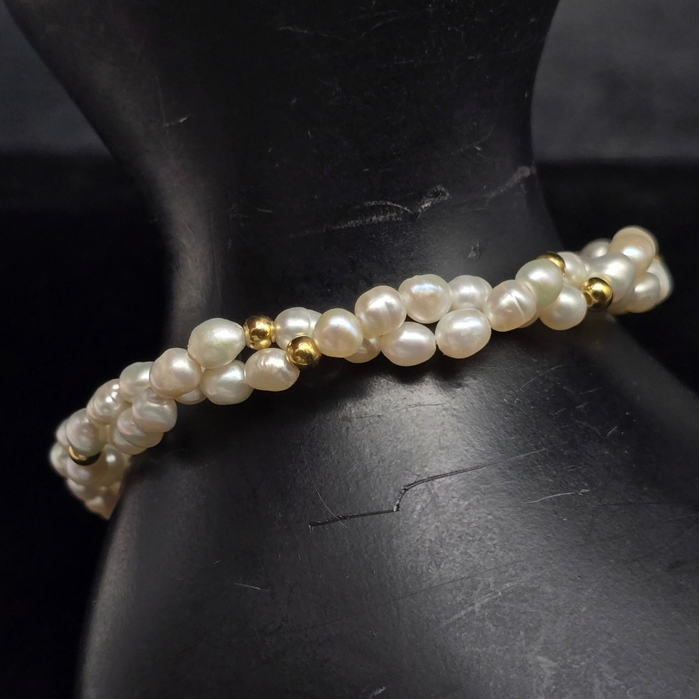 Avon Faux Pearl Beaded Bracelet Twisted Vintage Costume Jewelry